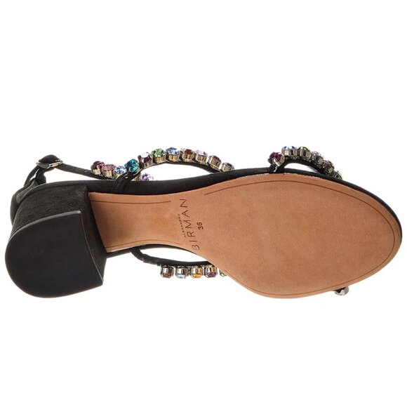 Alexandre Birman Alexa Crystals Embellished Suede Sandals Black Size 8,5 - Picture 4 of 4